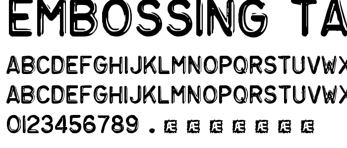Embossing Tape 3 (BRK) font
